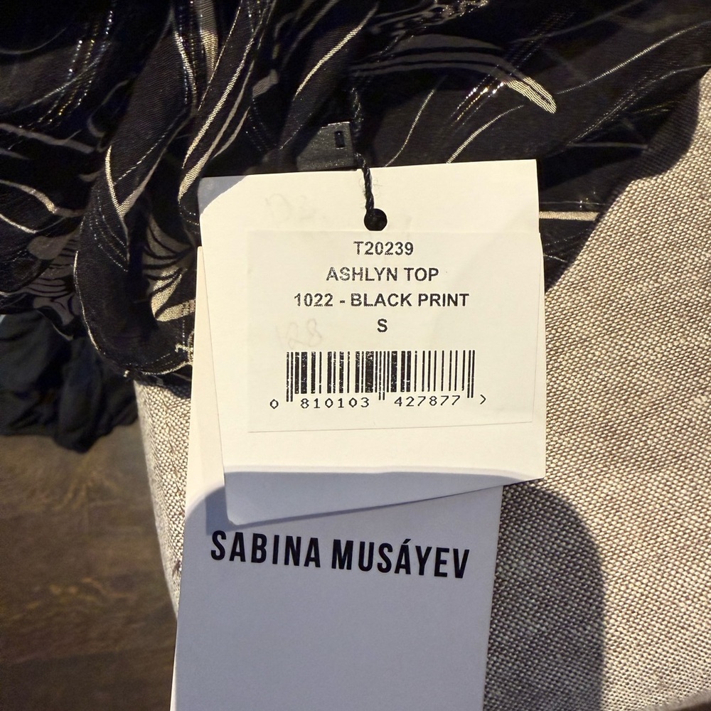 Sabina Musayev Black Floral One-Shoulder Top & Skirt NWT - Picture 5 of 5